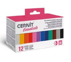 CERNIT - PÂTES POLYMÈRE ASSORTIEMENTS DE 12 COULEURS (12 MINIS PAINS DE 25G CHACUN)